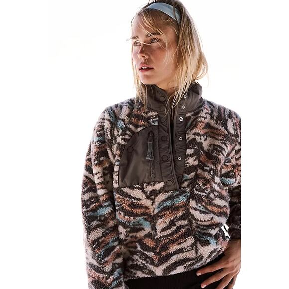 Free People Movement Hit The Slopes Fleece Pullover Desert Combo Size M - Picture 1 of 8